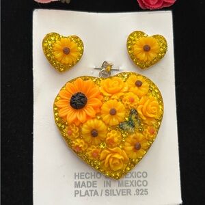 Sterling Silver Sunflower set